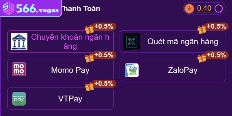 Điểm danh các phương thức nạp tiền 566 thông dụng